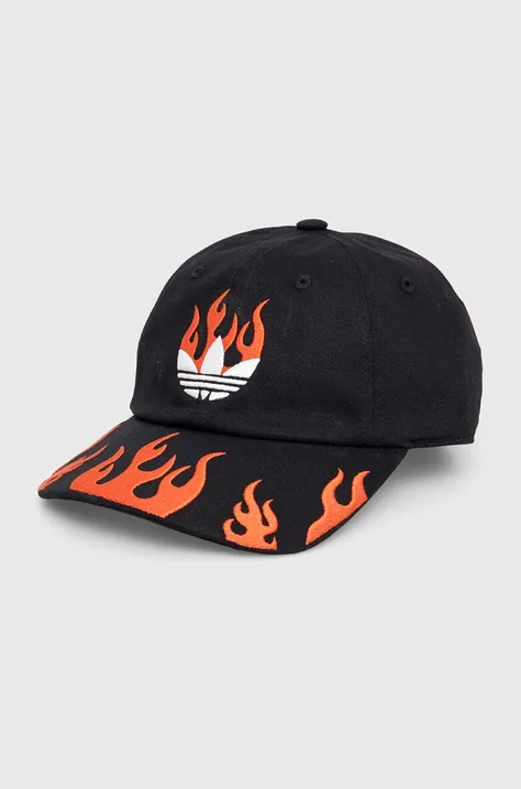 Bombažna bejzbolska kapa adidas Originals črna barva, IR6459