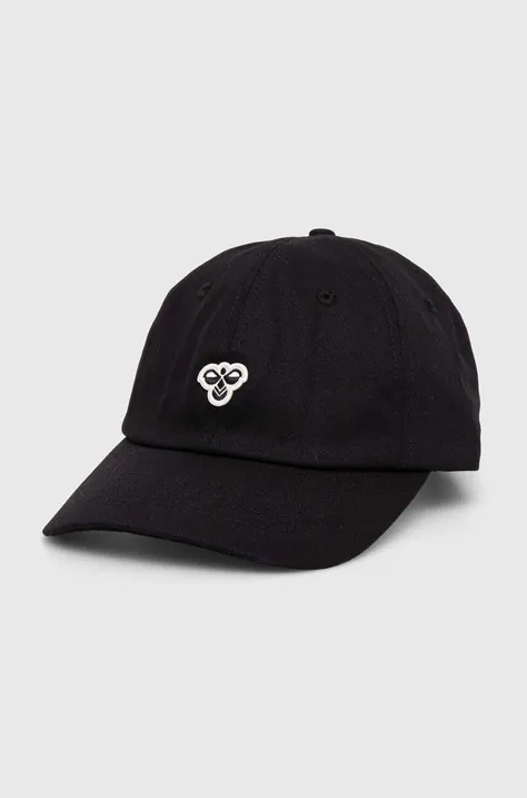 Хлопковая кепка Hummel цвет чёрный с аппликацией