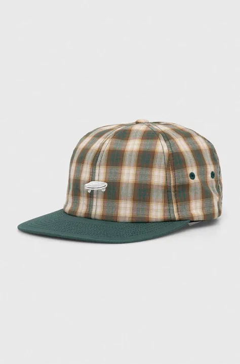 Vans czapka z daszkiem kolor zielony wzorzysta