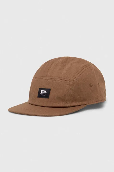 Βαμβακερό καπέλο του μπέιζμπολ Vans χρώμα: καφέ