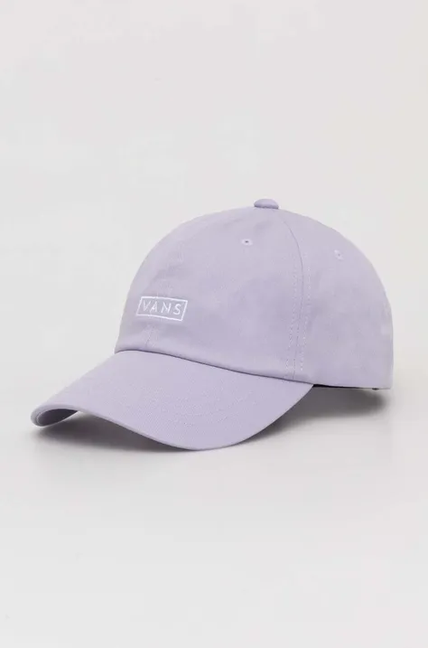 Хлопковая кепка Vans цвет фиолетовый с аппликацией