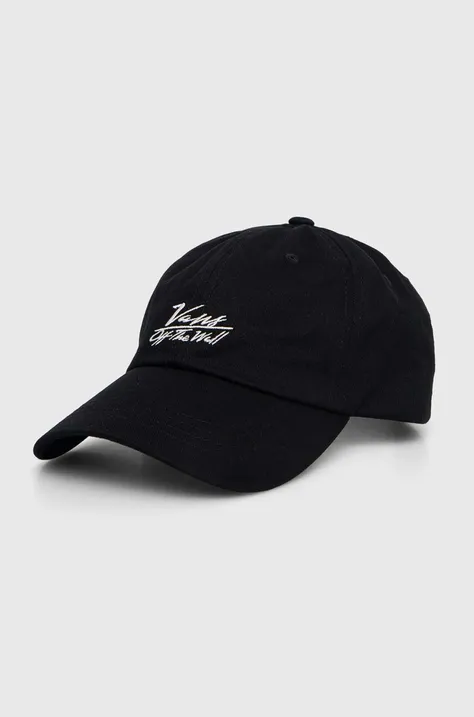 Bombažna bejzbolska kapa Vans črna barva
