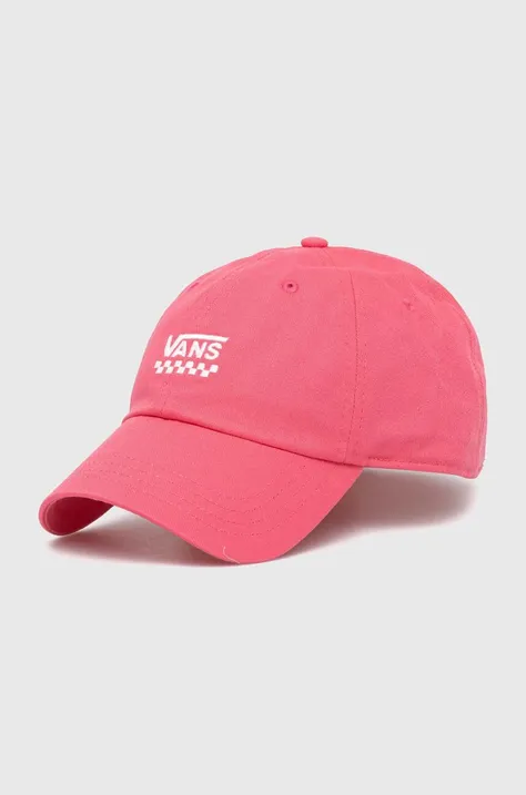 Bombažna bejzbolska kapa Vans roza barva