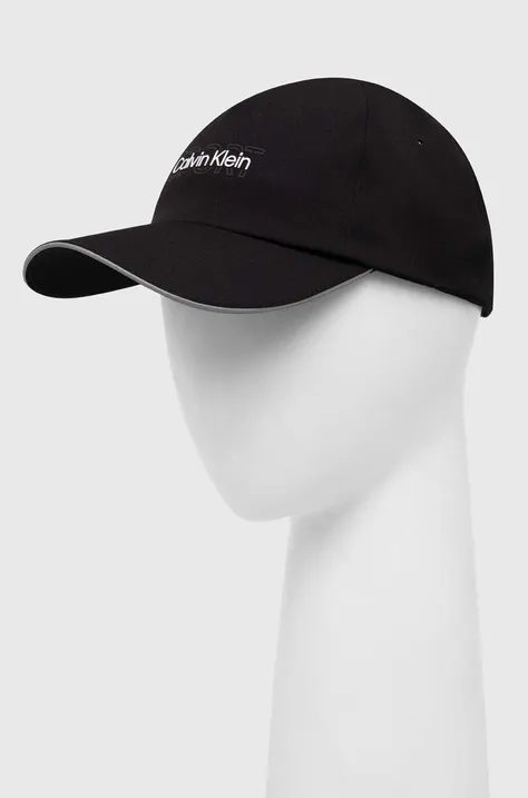 Calvin Klein Performance czapka z daszkiem kolor czarny z aplikacją