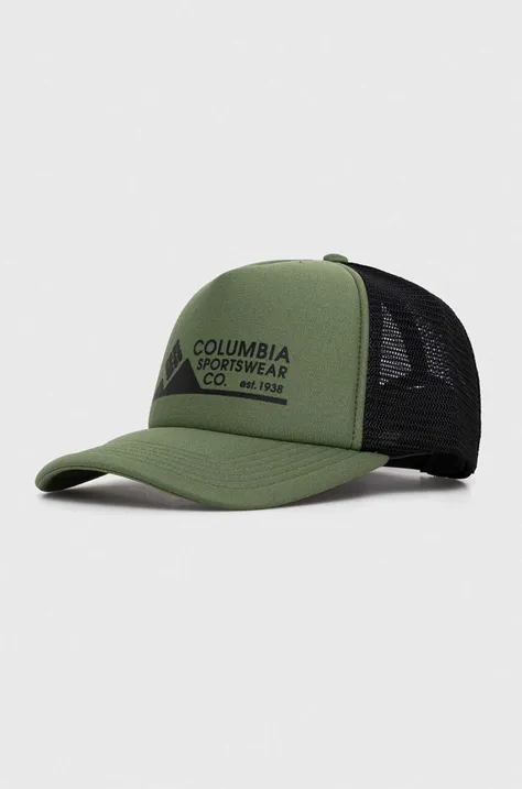 Columbia czapka z daszkiem kolor zielony z nadrukiem