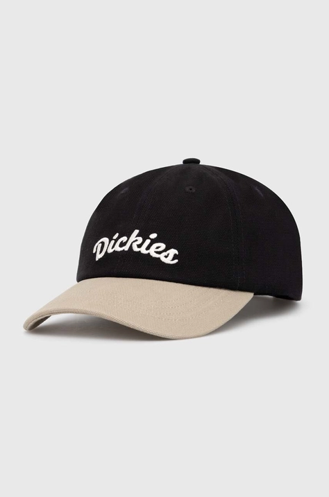 Хлопковая кепка Dickies KEYSVILLE CAP цвет чёрный с аппликацией DK0A4YPA