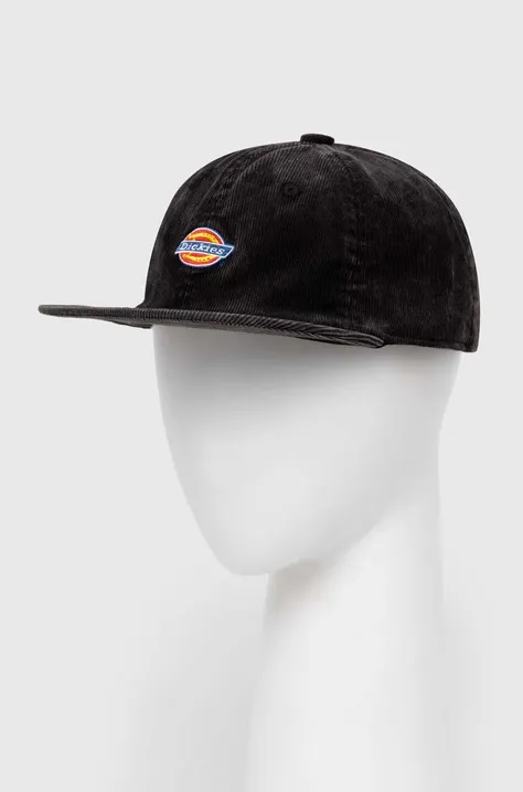 Κοτλέ καπέλο μπέιζμπολ Dickies CHASE CITY CAP χρώμα: μαύρο, DK0A4YPJ