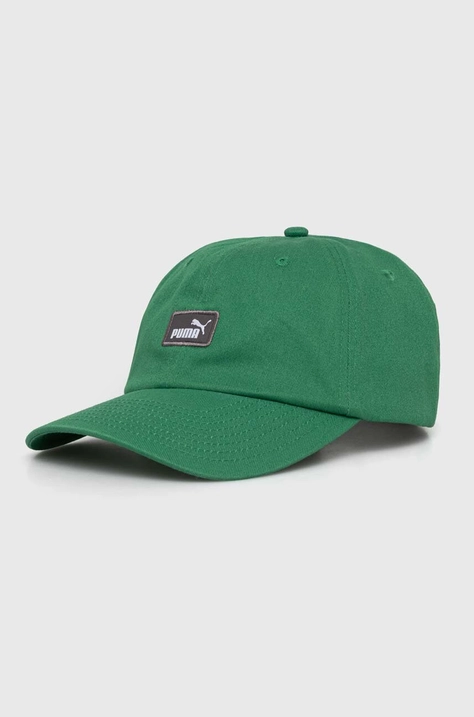 Puma șapcă de baseball din bumbac culoarea verde, cu imprimeu, 2366916