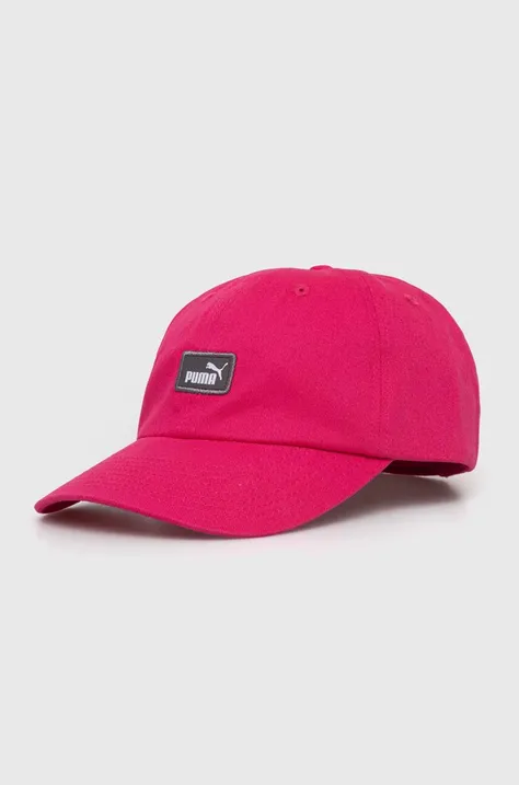 Pamučna kapa sa šiltom Puma boja: ružičasta, s aplikacijom, 2366917
