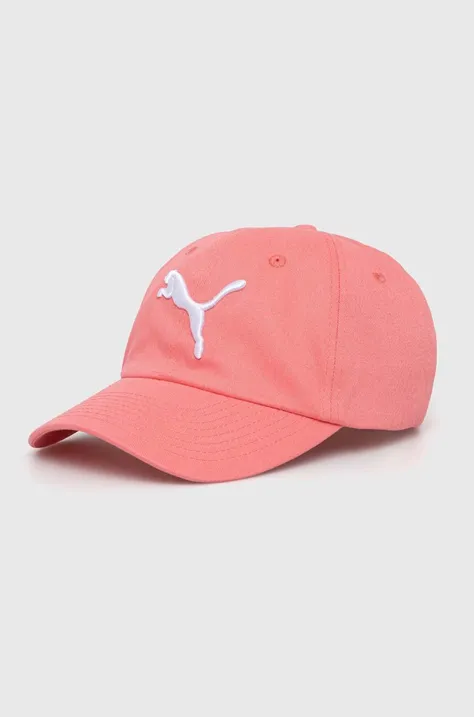 Bavlněná baseballová čepice Puma růžová barva, s aplikací, 24587