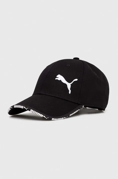 Памучна шапка с козирка Puma в черно с апликация 024875 24875