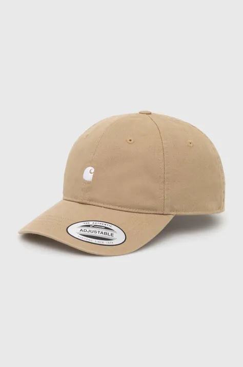 Pamučna kapa sa šiltom Carhartt WIP Madison Logo Cap boja: bež, s aplikacijom, I023750.22WXX