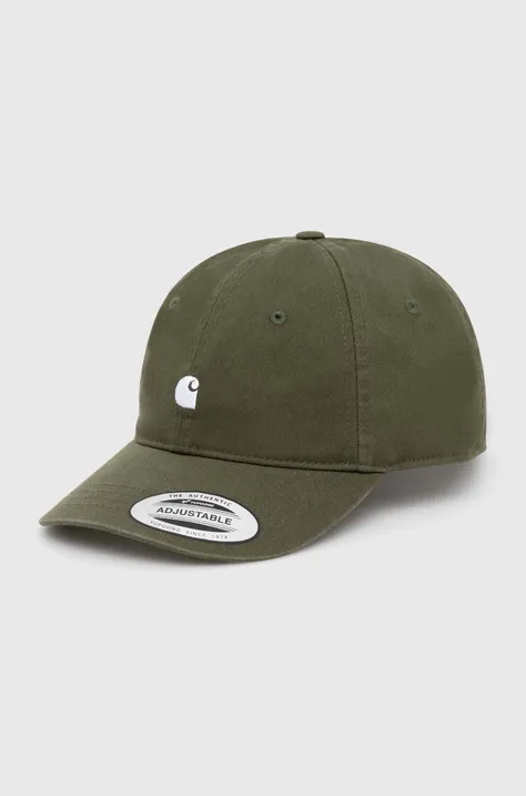 Хлопковая кепка Carhartt WIP Madison Logo Cap цвет зелёный с аппликацией I023750.25DXX