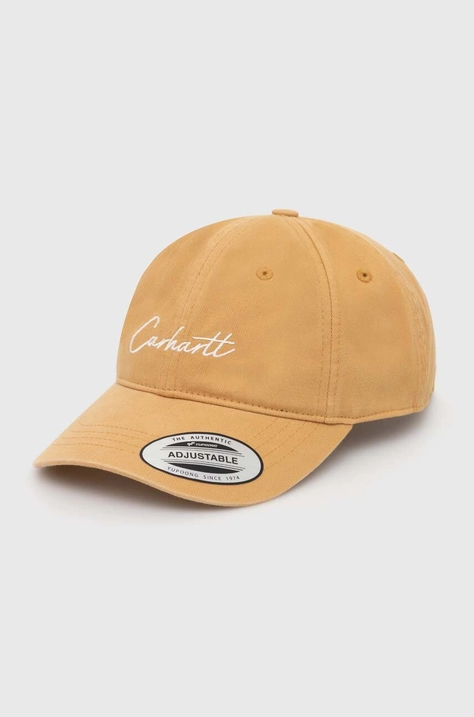 Хлопковая кепка Carhartt WIP Delray Cap цвет бежевый однотонная I031638.25TXX