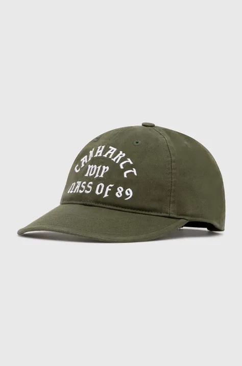 Памучна шапка с козирка Carhartt WIP Class of 89 Cap в зелено с апликация I033215.25DXX