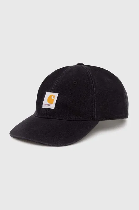 Памучна шапка с козирка Carhartt WIP Icon Cap в черно с апликация I033359.89XX
