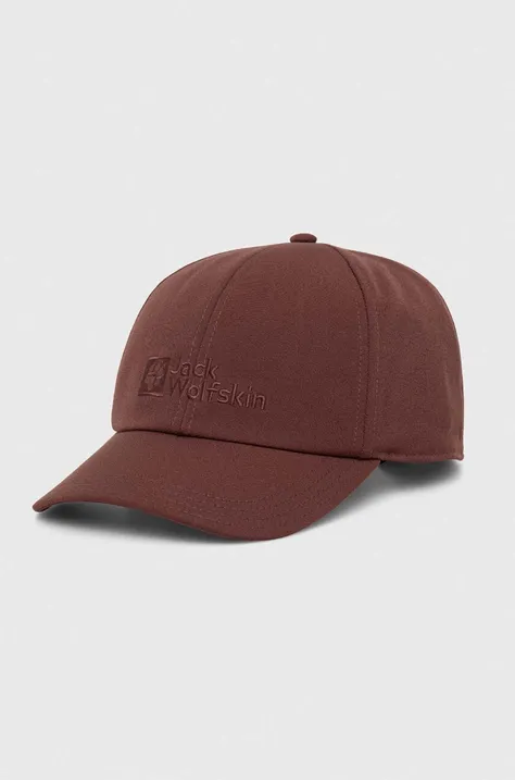 Jack Wolfskin czapka z daszkiem kolor brązowy z aplikacją 1900675