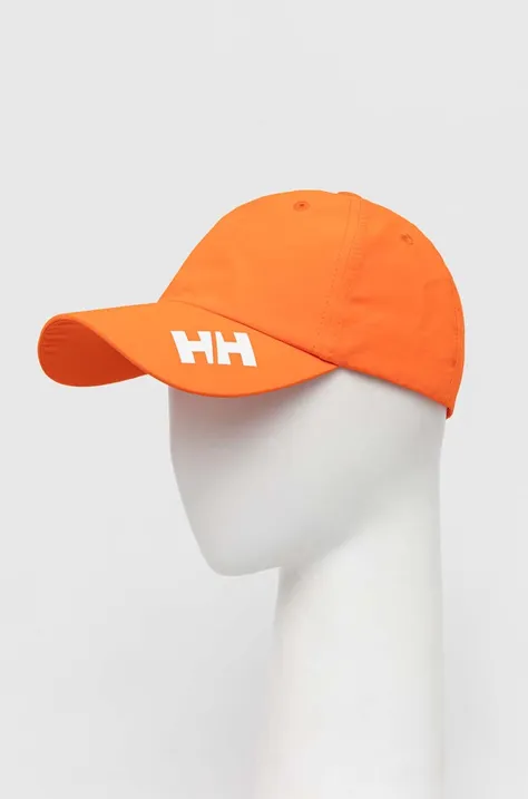 Šiltovka Helly Hansen oranžová farba, s potlačou