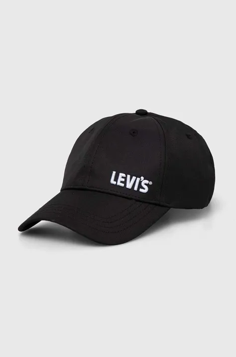 Кепка Levi's колір чорний з аплікацією