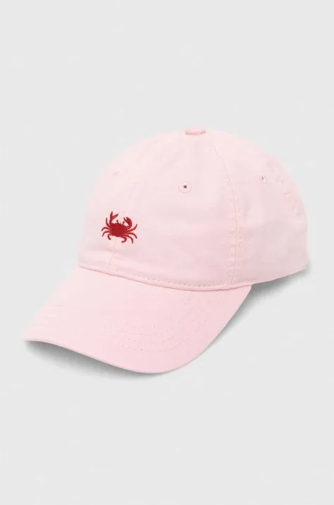 Βαμβακερό καπέλο του μπέιζμπολ Levi's χρώμα: ροζ