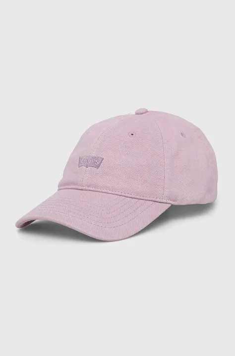 Хлопковая кепка Levi's цвет фиолетовый однотонная