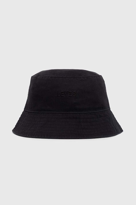Levi's palarie din bumbac culoarea negru, bumbac