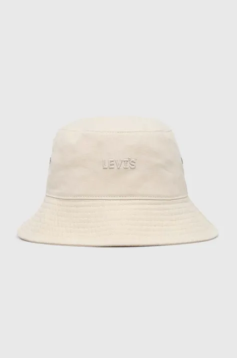 Levi's kapelusz bawełniany kolor beżowy bawełniany