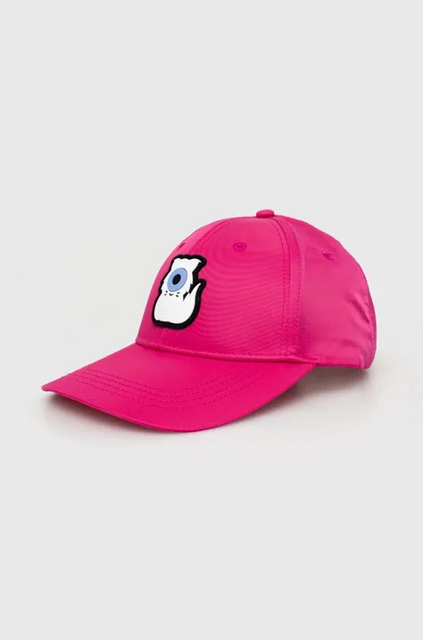 Karl Lagerfeld czapka z daszkiem kolor różowy z aplikacją