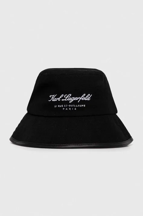 Pamučni šešir Karl Lagerfeld boja: crna, pamučni