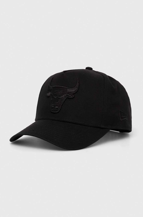 New Era pamut baseball sapka fekete, nyomott mintás, CHICAGO BULLS