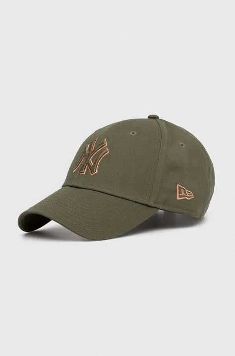 New Era berretto da baseball in cotone colore verde con applicazione NEW YORK YANKEES