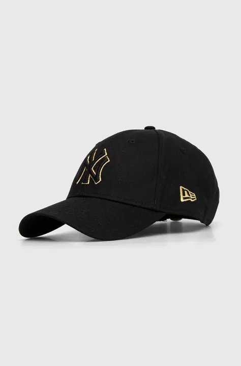 Хлопковая кепка New Era цвет чёрный с аппликацией NEW YORK YANKEES