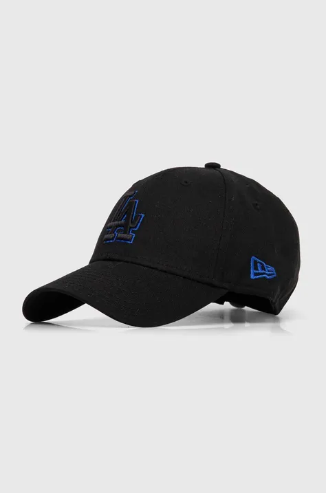 New Era berretto da baseball in cotone colore nero con applicazione LOS ANGELES DODGERS