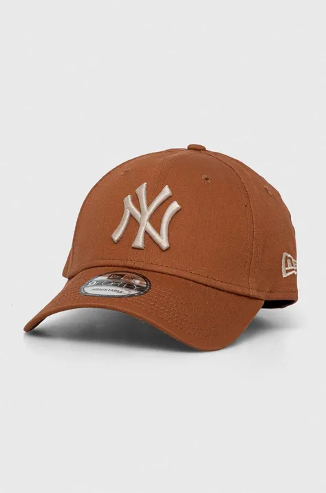 New Era berretto da baseball in cotone colore marrone con applicazione NEW YORK YANKEES