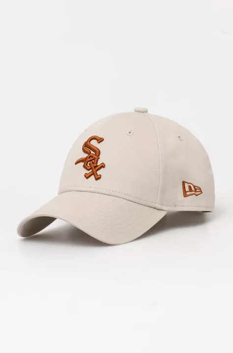 Хлопковая кепка New Era цвет бежевый с аппликацией CHICAGO WHITE SOX