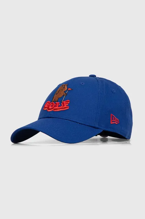 New Era berretto da baseball colore blu con applicazione