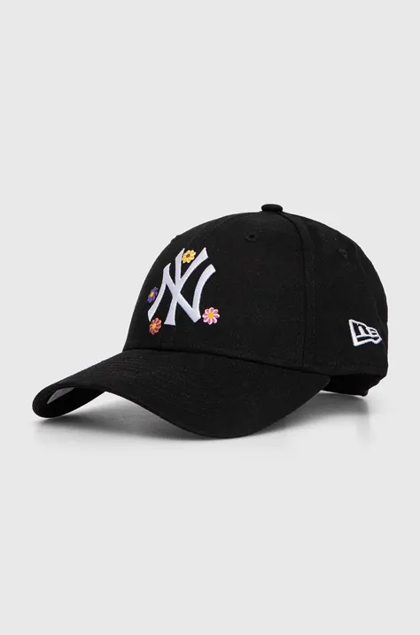 New Era czapka z daszkiem bawełniana kolor czarny z aplikacją NEW YORK YANKEES