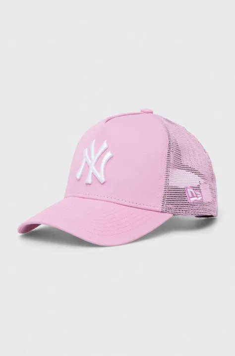Šiltovka New Era ružová farba, s nášivkou, NEW YORK YANKEES