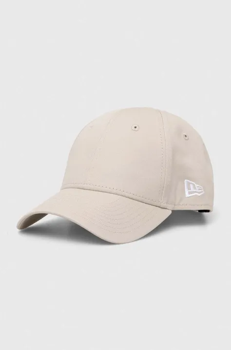 Βαμβακερό καπέλο του μπέιζμπολ New Era χρώμα: μπεζ