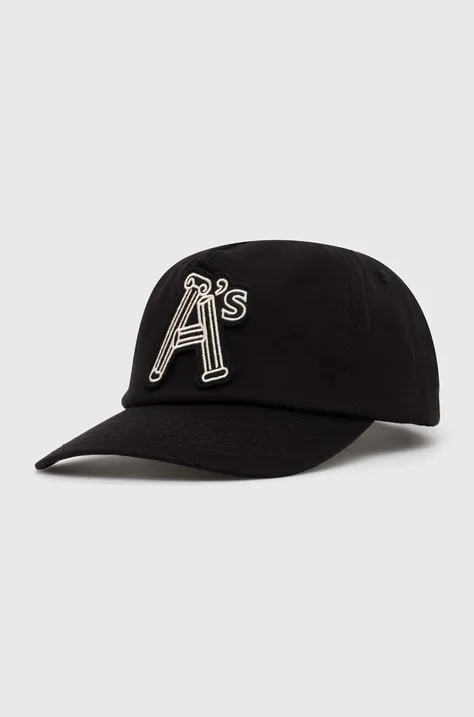 Βαμβακερό καπέλο του μπέιζμπολ Aries Column A Cap χρώμα: μαύρο, SUAR90006