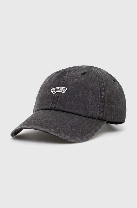 Τζιν καπέλο μπέιζμπολ Vans Premium Standards Logo Curved Bill LX χρώμα: μαύρο, VN000GW7BLK1