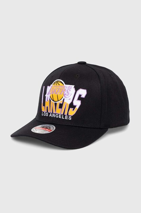 Кепка з домішкою вовни Mitchell&Ness NBA LOS ANGELES LAKERS колір чорний з аплікацією