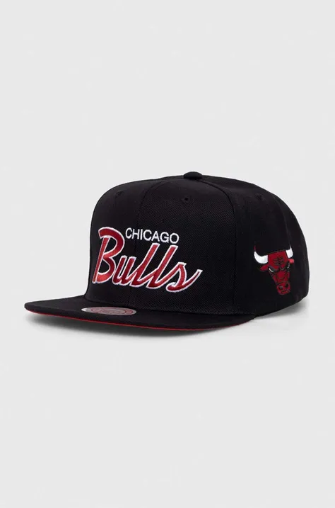 Mitchell&Ness czapka z daszkiem z domieszką wełny NBA CHICAGO BULLS kolor czarny z aplikacją