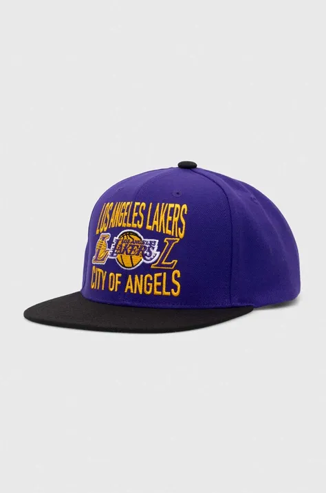 Kapa sa šiltom Mitchell&Ness NBA LOS ANGELES LAKERS boja: ljubičasta, s aplikacijom