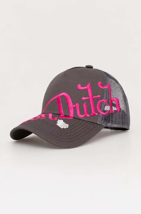 Von Dutch berretto da baseball colore grigio con applicazione