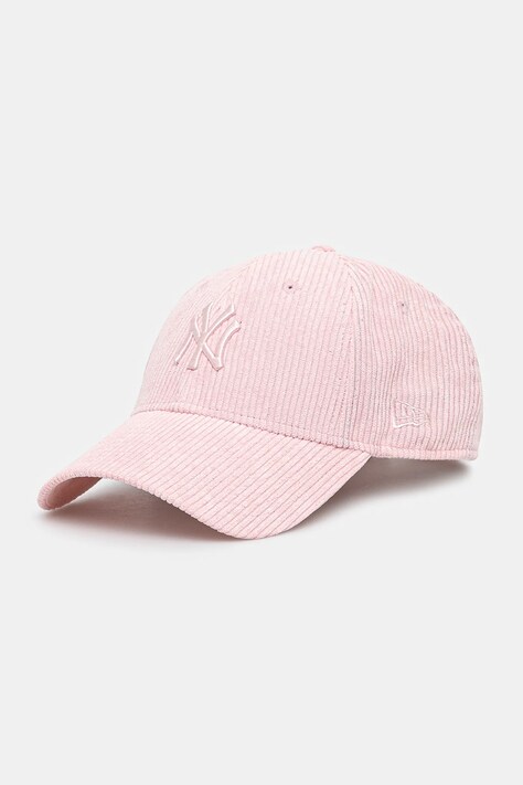 New Era czapka z daszkiem sztruksowa 940 NEW YORK YANKEES kolor różowy gładka 60435001