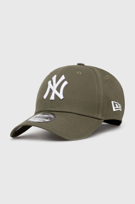 Bavlnená šiltovka New Era 9Forty New York Yankees zelená farba, s nášivkou, 60435138