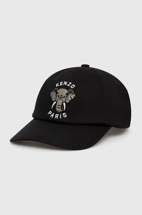Памучна шапка с козирка Kenzo в черно с апликация FE58AC601F41.99