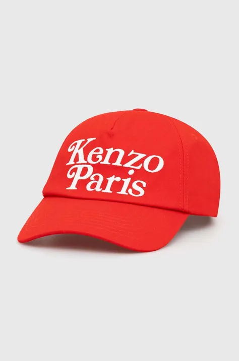 Бавовняна бейсболка Kenzo колір червоний з аплікацією FE58AC511F42.21