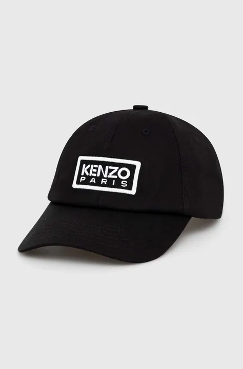 Kenzo berretto da baseball in cotone colore nero con applicazione FE58AC711F32.99